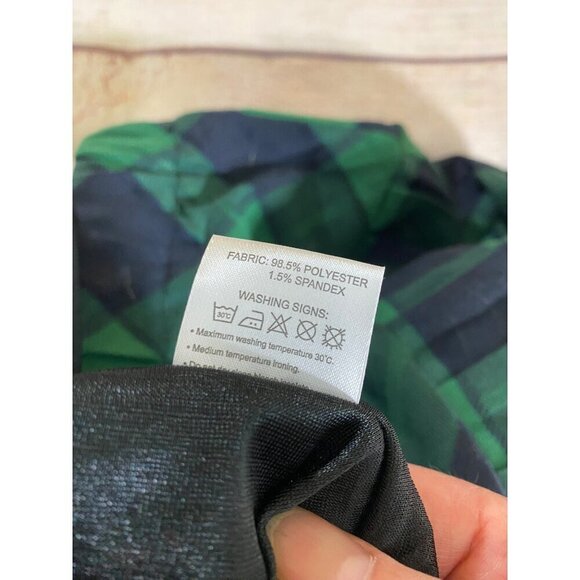 NWT Urban Cocoa Women's Green Tartan Plaid Mini Skirt - 2XL - Picture 9 of 11